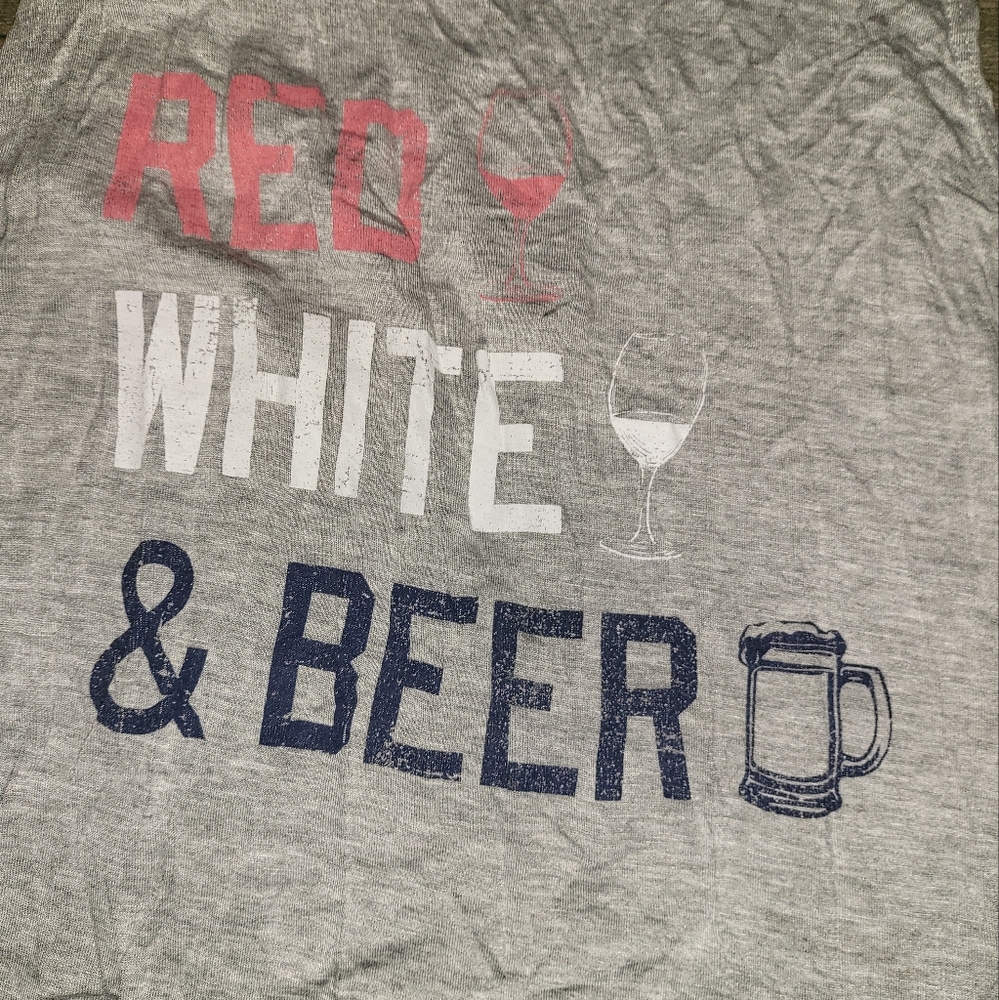 Grayson/Threads Red, White, and Beer Tank Top